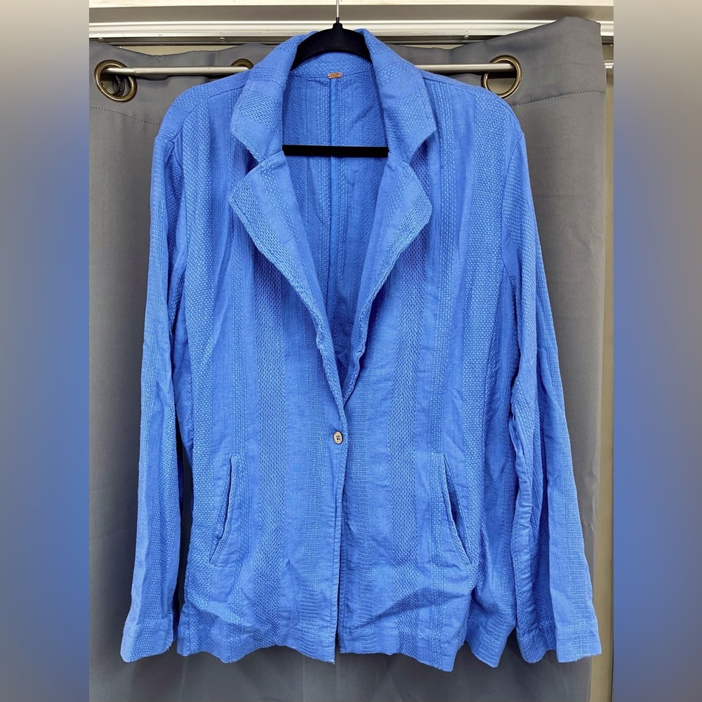 NWOT Free People Blue Cardigan Jacket, Size L